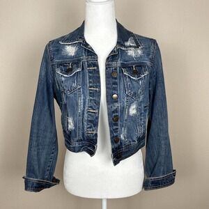 Decree Destroyed‎ Denim Cropped Jacket Women's Medium